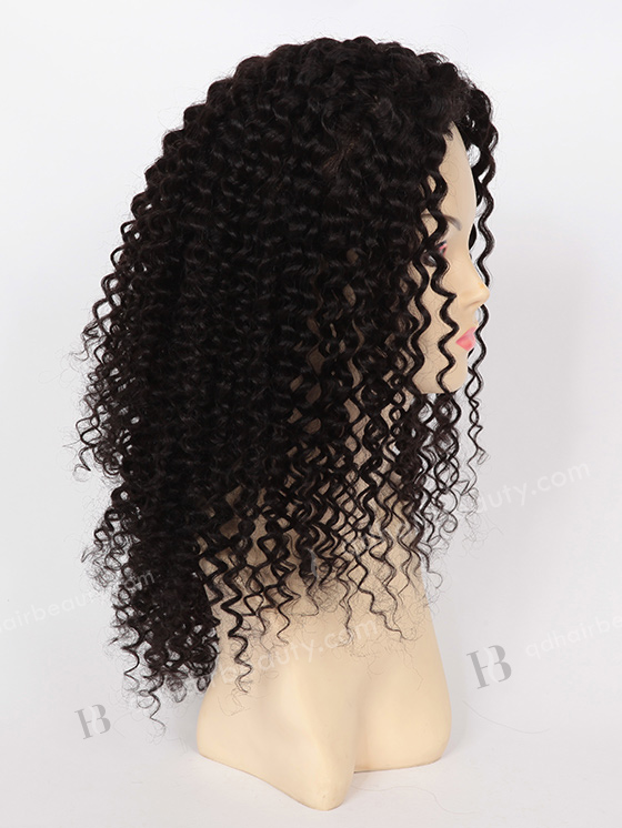 In Stock Indian Remy Hair 18" Tight Curl 1b# Color Silk Top Glueless Wig GL-01030