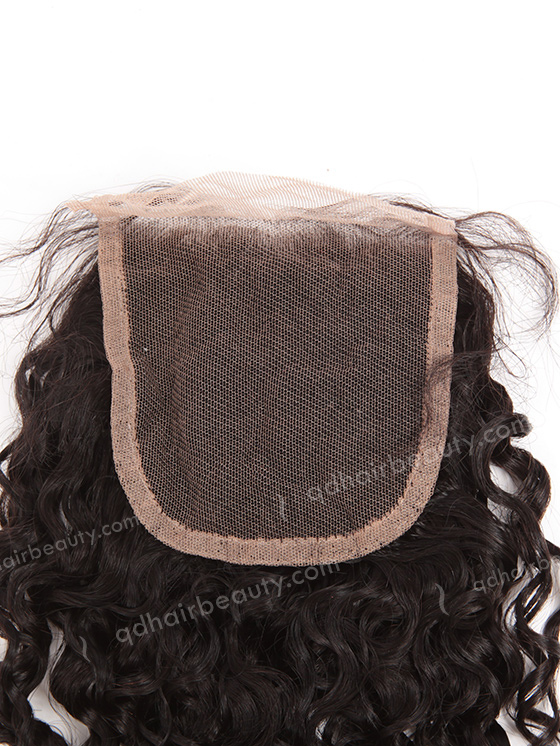 In Stock Brazilian Virgin Hair 16" Tight Curl Natural Color Top Closure STC-333