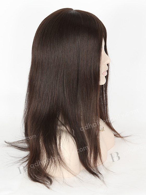 In Stock European Virgin Hair 16" Natural Straight Natural Color Silk Top Glueless Wig GL-08012