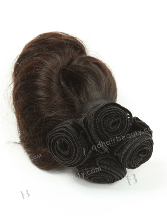 In Stock 7A Peruvian Virgin Hair 10" Double Drawn Wavy With Curl Tip Natural Color Machine Weft SM-673