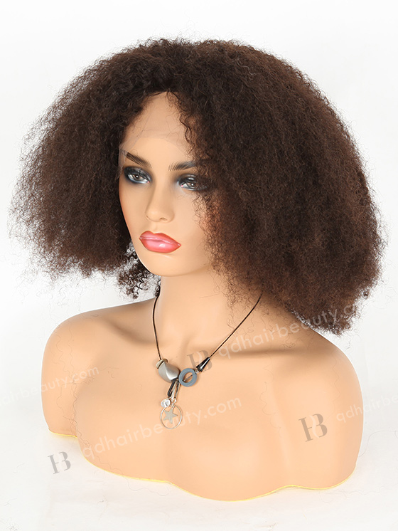 In Stock Chinese Virgin Hair 14" Afro Curl Natural Color Full Lace Wig FLW-07332