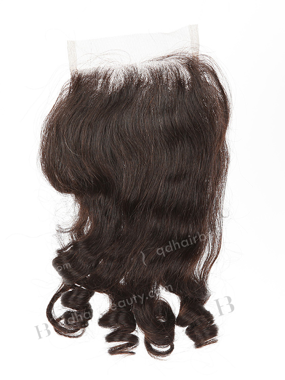 In Stock Indian Remy Hair 16" Big Curl Natural Color Top Closure STC-384