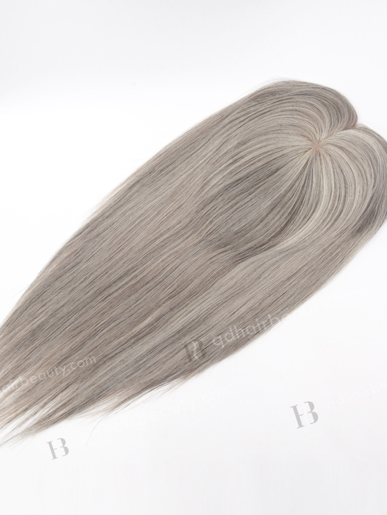 Grey Color All One Length European Human Hair Toppers For White Women WR-TC-087