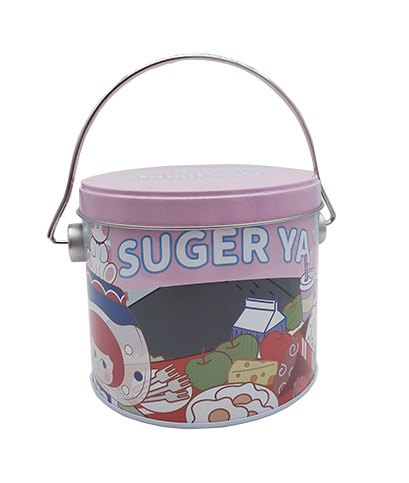 ML-509A High-quality metal tins for candy/cookie/chocolate custom tin can round tin bucket with handle