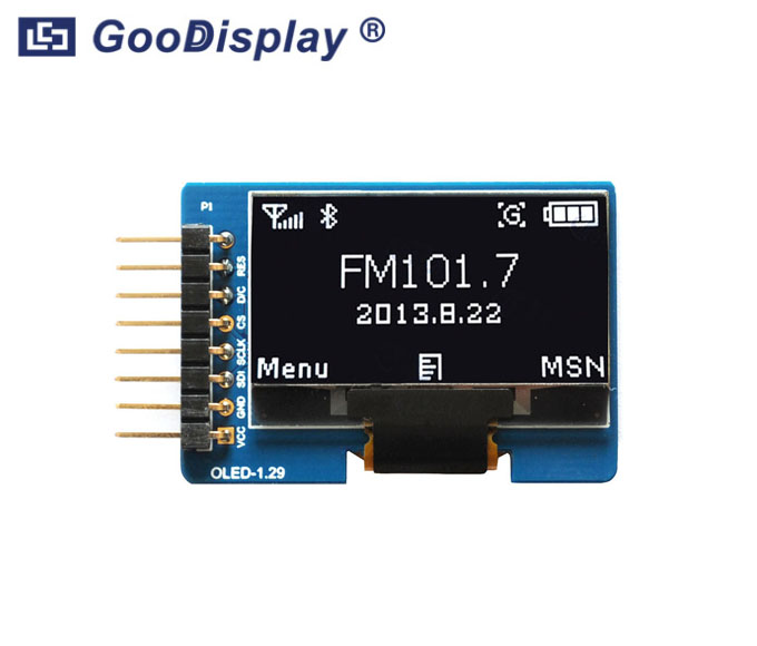 1.29 inch OLED display module with adapter board, GDMN0129PGWP30
