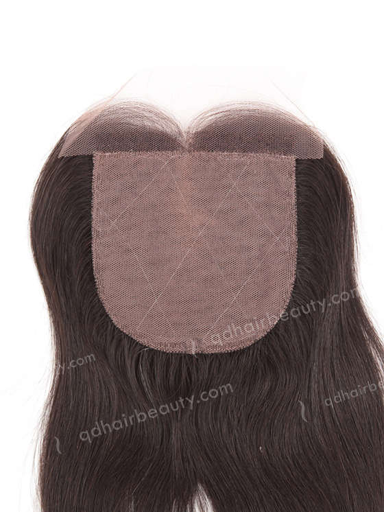 In Stock Indian Remy Hair 10" Natural Straight Natural Color Silk Top Closure STC-248