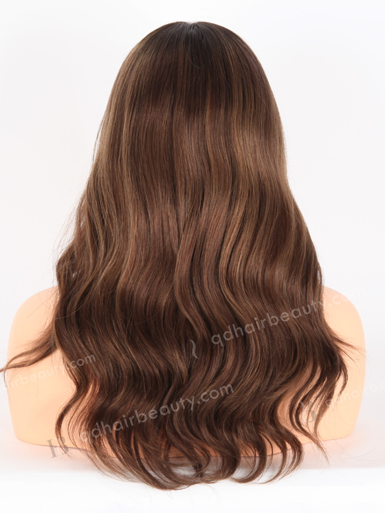 All One Length Beach Wave 10/8# Highlights Roots 2# Color Silk Top Lace Wig WR-ST-057