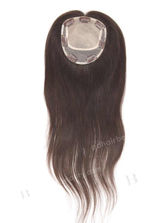 5.5"*6" European Virgin Hair 18" Natural Straight Natural Color Silk Top Hair WR-TC-042