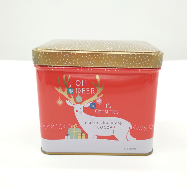ML-243  Customized Christmas rectangular  tin box for coffee /tea/food