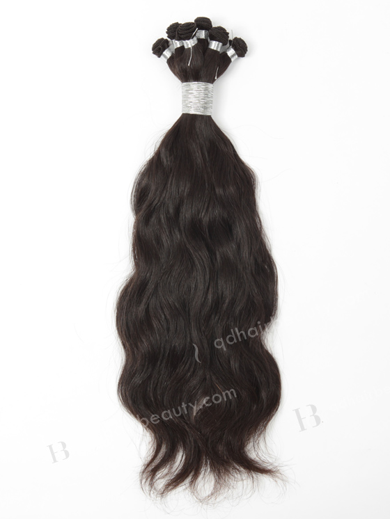 In Stock Brazilian Virgin Hair 16" Natural Wave Natural Color Hand-tied Weft SHW-011