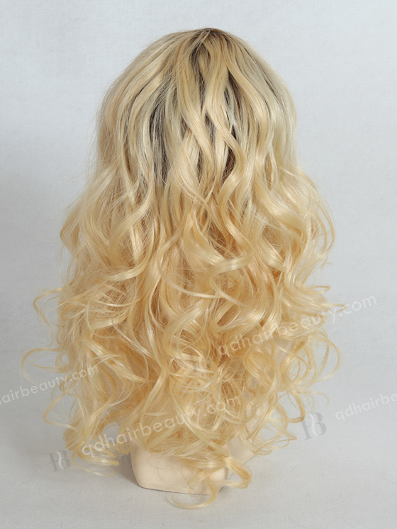 Dark Roots Human Hair Blonde Wigs WR-LW-038