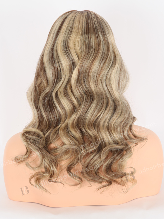 In Stock European Virgin Hair 16" Beach Wave T4/22# With 4# Highlights Color Lace Front Wig RLF-08022