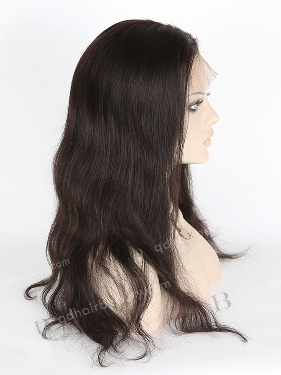 Natural Hairline Full Lace Human Hair Wig Indian Remy Hair 18" Natural Straight Natural Color FLW-01342