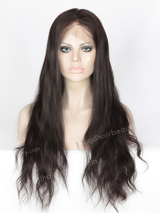 In Stock Indian Remy Hair 22" Natural Straight Natural Color Full Lace Wig FLW-01627