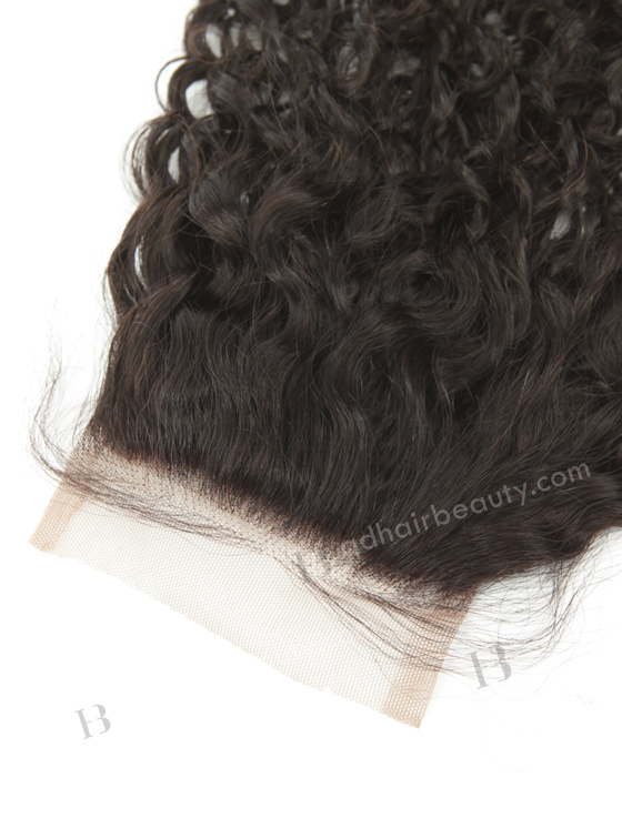 Pre-plucked Hair Line 14''Indian Virgin Natural Color Curl As Pictures Top Closures WR-LC-010