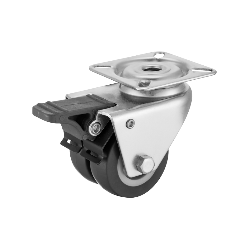 (2-09)   50mm ,75mm ,2"3" twin wheel caster, light duty TPR caster ,with brake