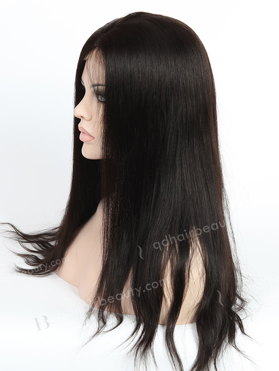 In Stock Indian Remy Hair 18" Nature Straight  Color #1b Silk Top Full Lace Wig STW-036