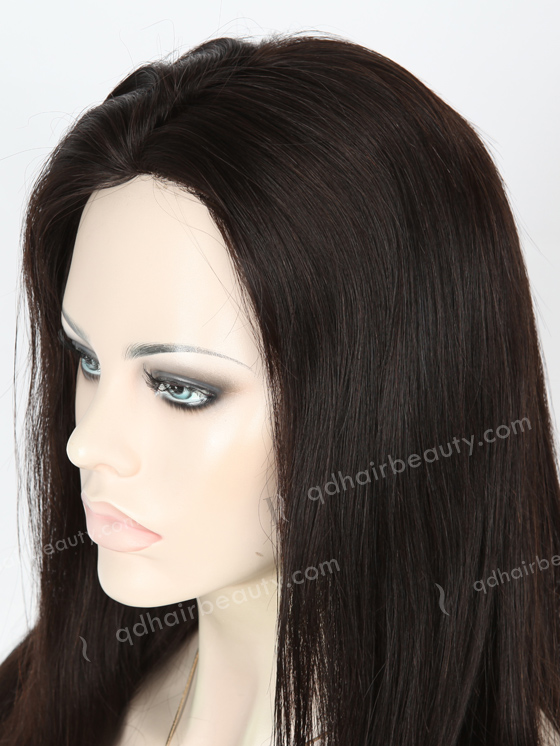 In Stock Chinese Virgin Hair 18" Natural Straight Natural Color Full Lace Glueless Wig GL-07004