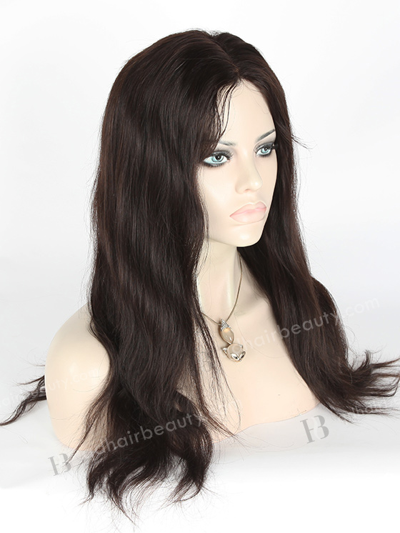 In Stock Indian Remy Hair 18" Natural Straight Natural Color Full Lace Glueless Wig GL-01003