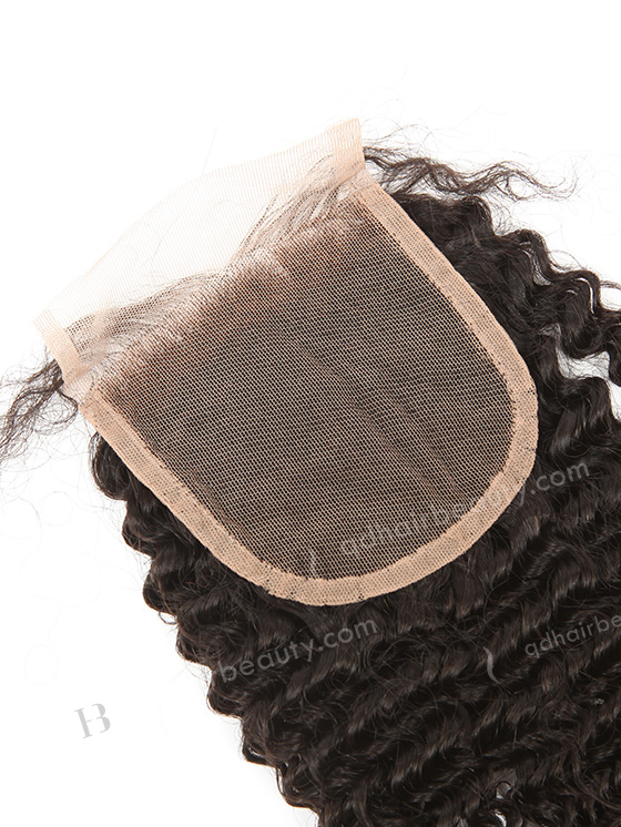 In Stock Brazilian Virgin Hair 12" Kinky Curl Natural Color Top Closure STC-319