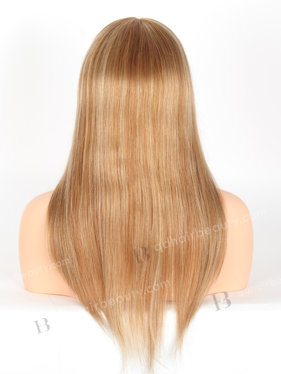 In Stock Brazilian Virgin Hair 18" Straight 10/12# Evenly Blended with 613# Highlights Color Silk Top Full Lace Wig STW-415