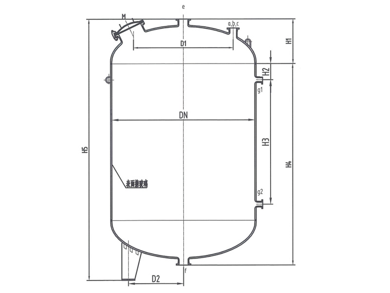 F type glass lined closed storage tank (vertical)