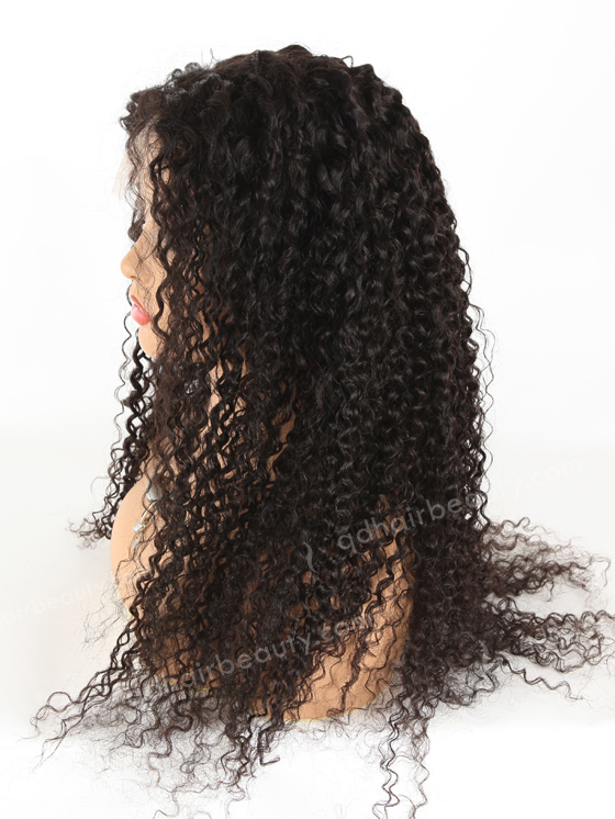 In Stock Brazilian Virgin Hair 26" Tight Curly Natural Color Lace Closure Wig CW-04005