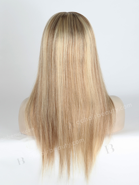 In Stock European Virgin Hair 16" Straight T9/22# with 9# Highlights Color Lace Front Silk Top Glueless Wig GLL-08003