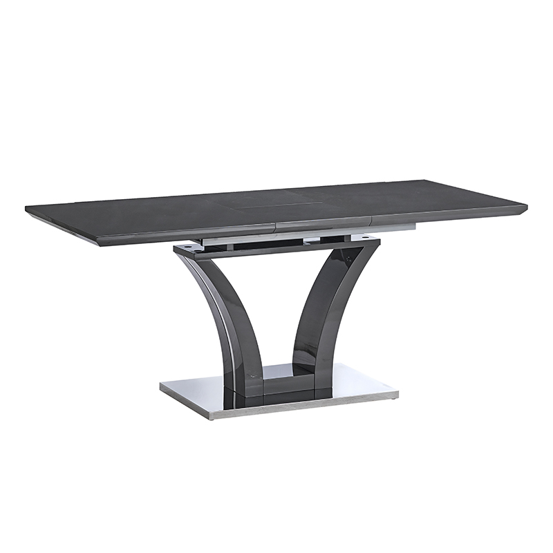 MDF Dining Table with Stainless Steel Bottom Plate