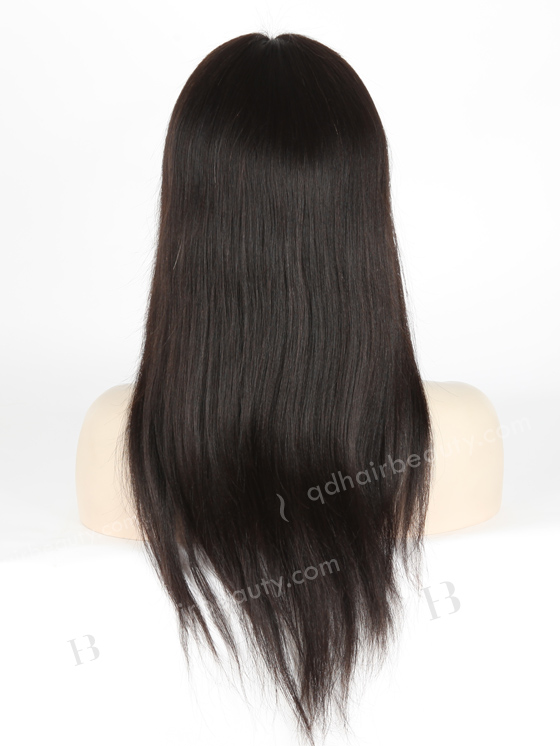 In Stock Indian Remy Hair 18" Light Yaki Natural Color Silk Top Full Lace Wig STW-031