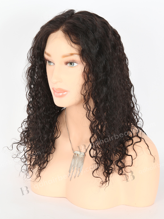 Full Lace Human Hair Wigs Indian Remy Hair 18" Curly As Picture 1B# Color FLW-01901