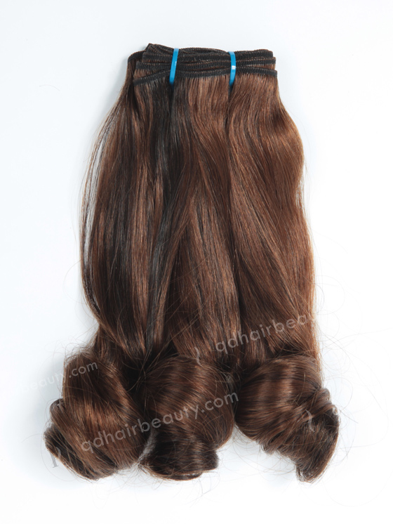 Grade 7A Highlight Color Straight With Spiral Curl Tip Peruvian Virgin Human Hair Wefts WR-MW-124