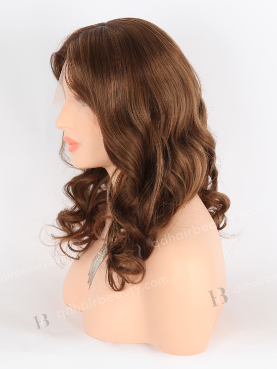 In Stock European Virgin Hair 16" Beach Wave T3/4# With T3/10# Highlights Color Lace Front Wig RLF-08027