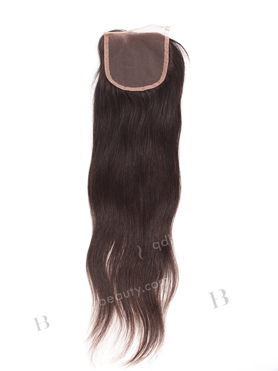 In Stock Chinese Virgin Hair 16" Natural Straight Natural Color Top Closure STC-295