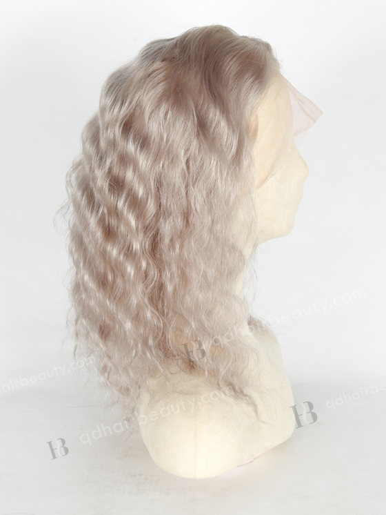 In Stock Brazilian Virgin Hair 12" Deep Body Wave Gray Hair Full Lace Wig FLW-04266