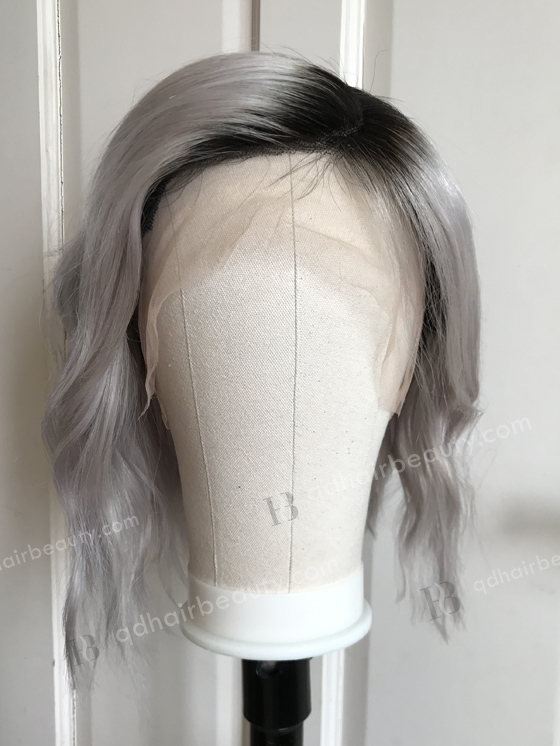 High Density Grey Color 12'' European Virgin Hair Wigs WR-LW-116