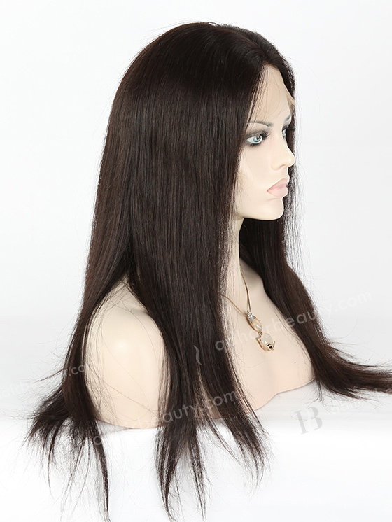 In Stock Malaysian Virgin Hair 18" Straight Natural Color Silk Top Full Lace Wig STW-308