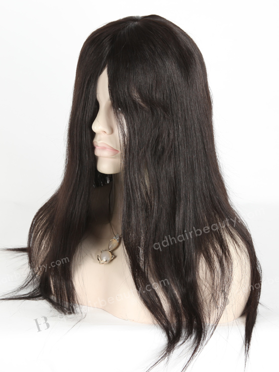 In Stock Malaysian Virgin Hair 18" Straight 1b# Color Silk Top Glueless Wig GL-03012