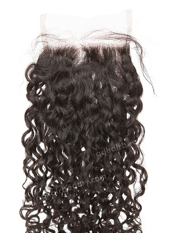 In Stock Indian Remy Hair 16" Loose Pixie Curl Natural Color Top Closure STC-385