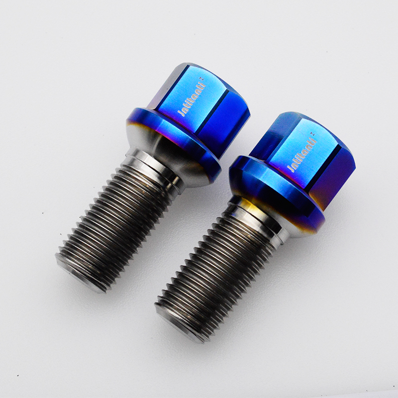 Gr.5 titanium lug bolt with carved top hex head for Audi VW series auto