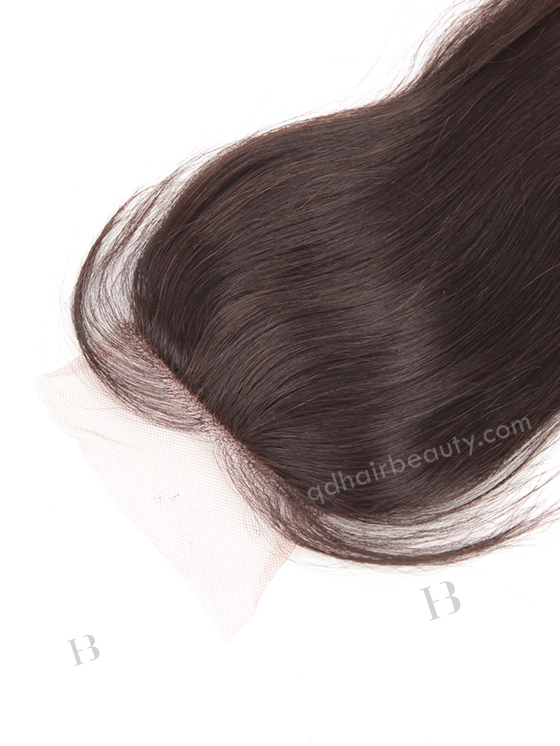 In Stock Indian Remy Hair 16" Natural Straight Natural Color Silk Top Closure STC-251