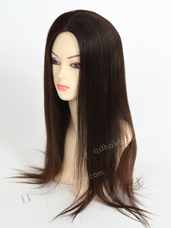 In Stock European Virgin Hair 20" Natural Straight Natural Color Silk Top Glueless Wig GL-08009