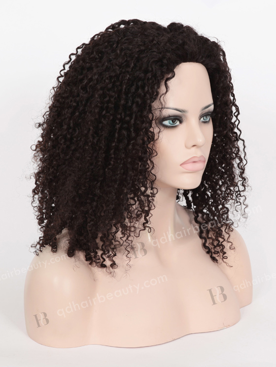 In Stock Brazilian Virgin Hair 18" Tight Curl 8mm Natural Color Full Lace Glueless Wig GL-04043