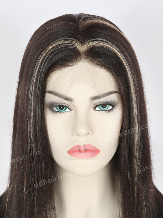 Full Lace Human Hair Wigs Indian Remy Hair 14" Light Yaki 1B/27# Highlights Color FLW-01162