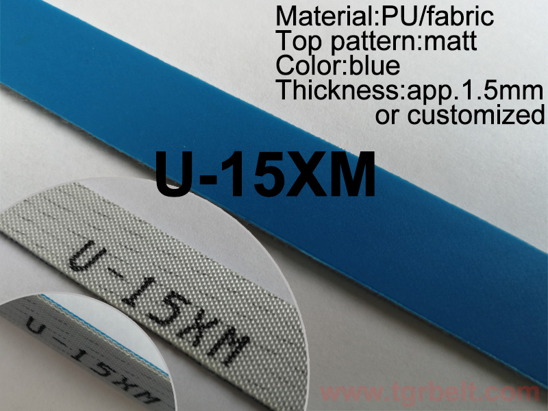 Antibacterial PU Food Grade Cleated Conveyor Belt U-15XM
