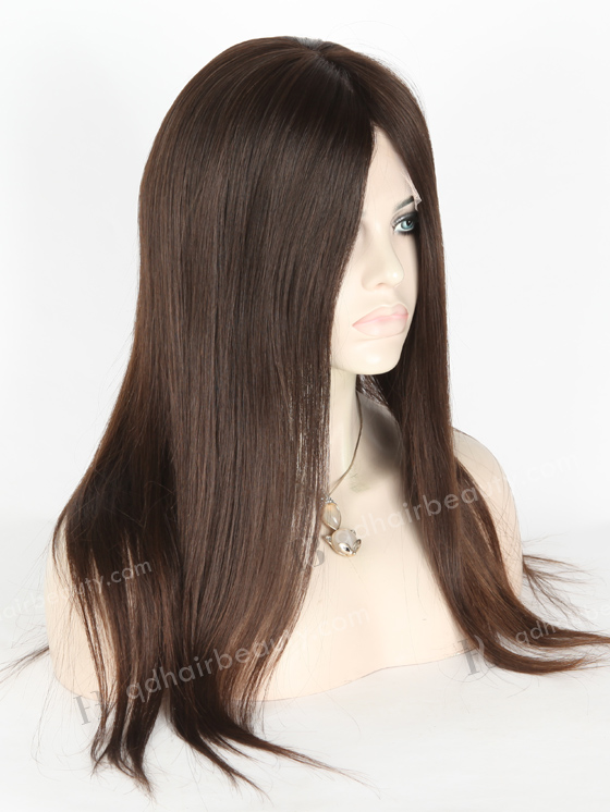 In Stock European Virgin Hair 18" Natural Straight Natural Color Lace Front Silk Top Glueless Wig GLL-08033