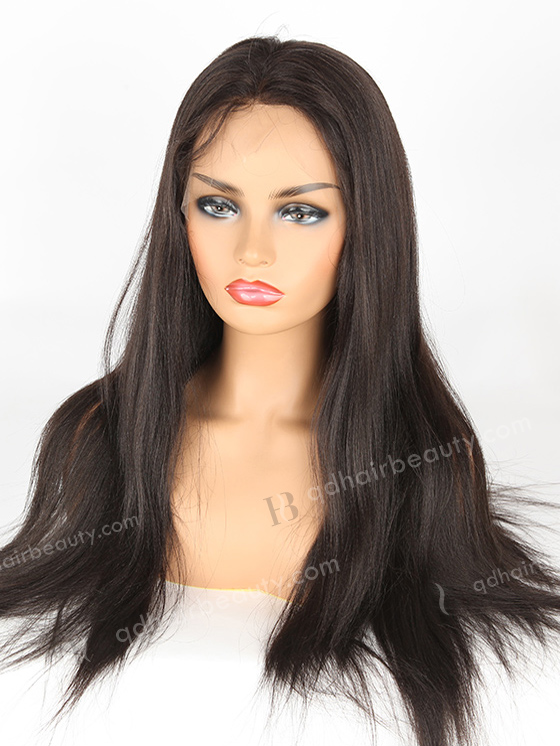 In Stock Indian Remy Hair 20" Yaki 1b# Color Full Lace Wig FLW-01597