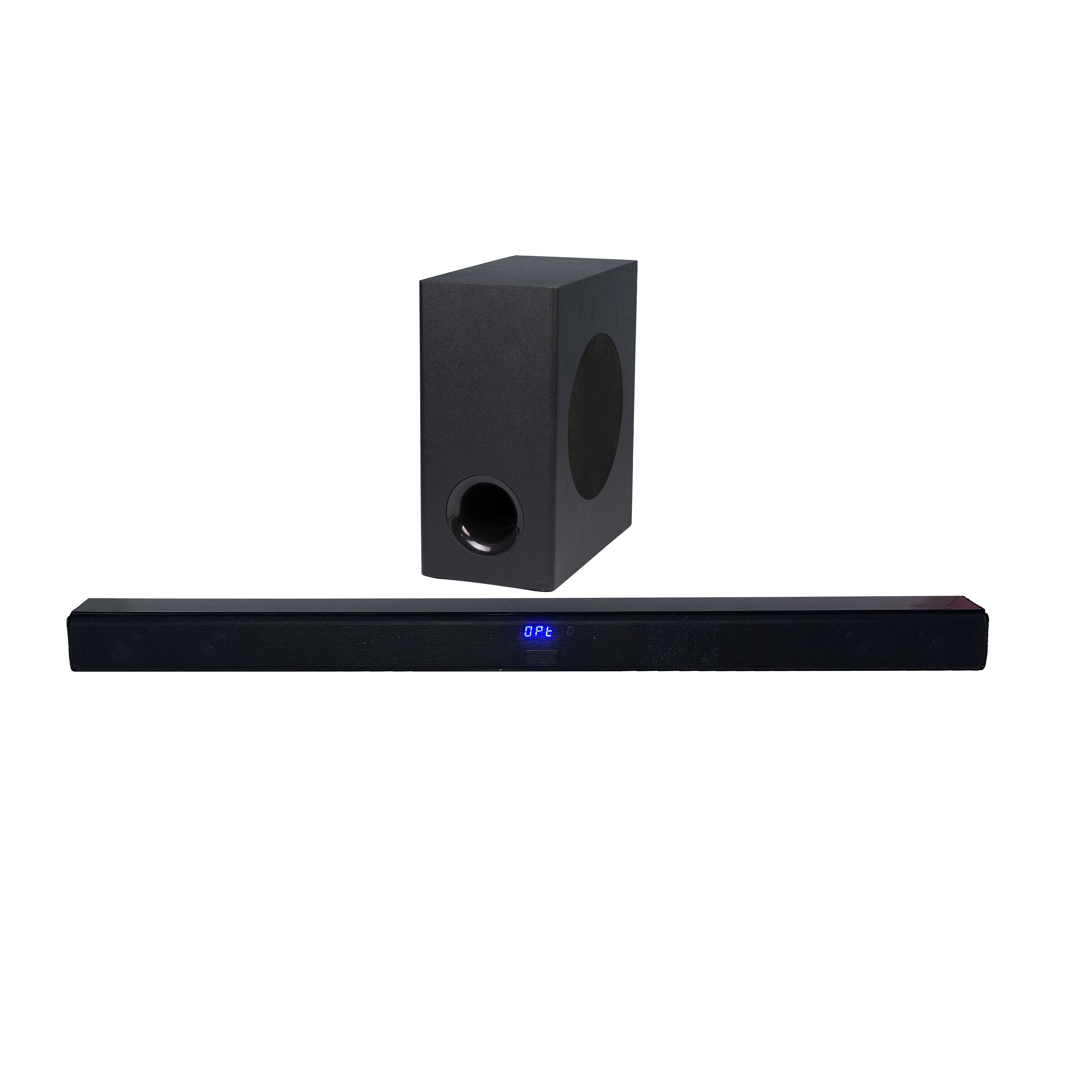 2.1 Soundbar with Wireless Subwoofer USB AUX Optical HDMI ARC Side cover button with Light