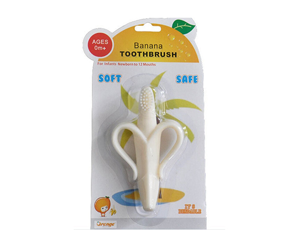 Blister Pack With Paperboard Backing For Banana Toothbrush