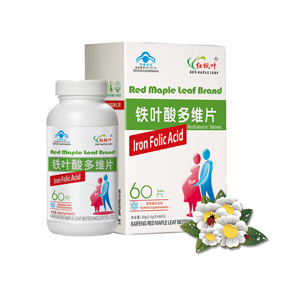 Health Food Iron Folic Acid Folic Acid Red Maple Leaf Folic Acid Multivitamin Tablets